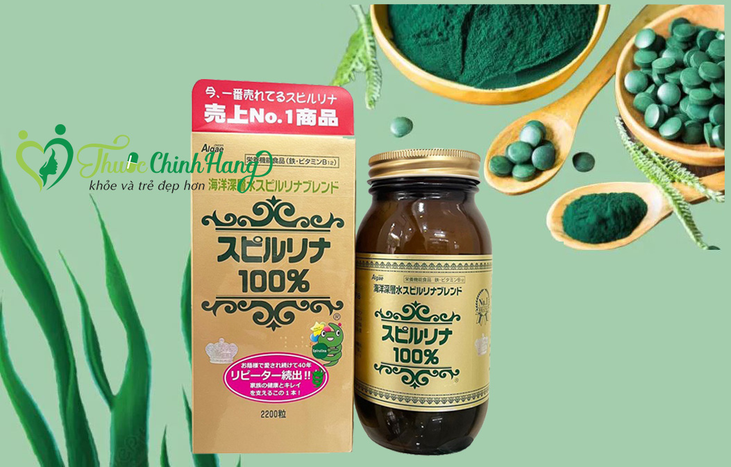 Cách uống tảo xoắn Spirulina Nhật Bản 2200 viên